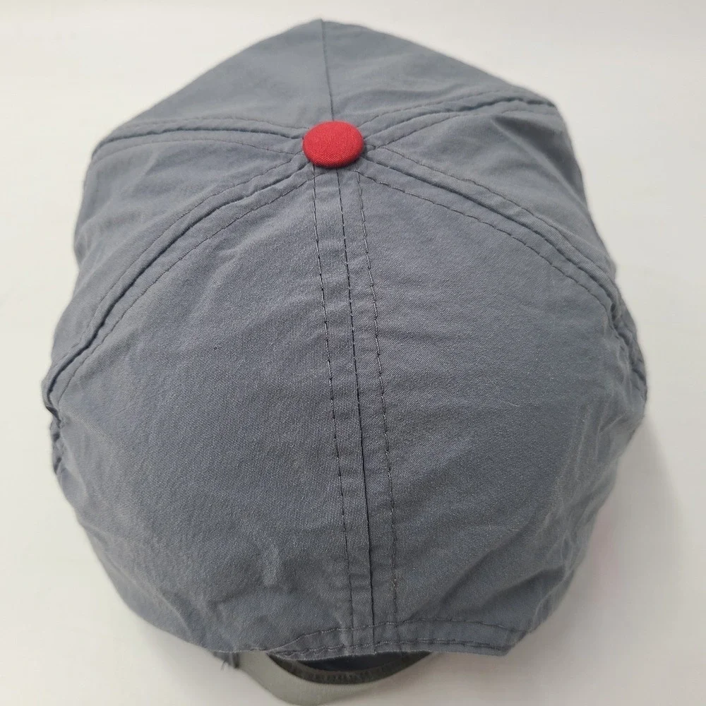 Vintage Alaska Hat Adjustable Rope Nylon The Great‎ Land Fish Gray Red Outdoors